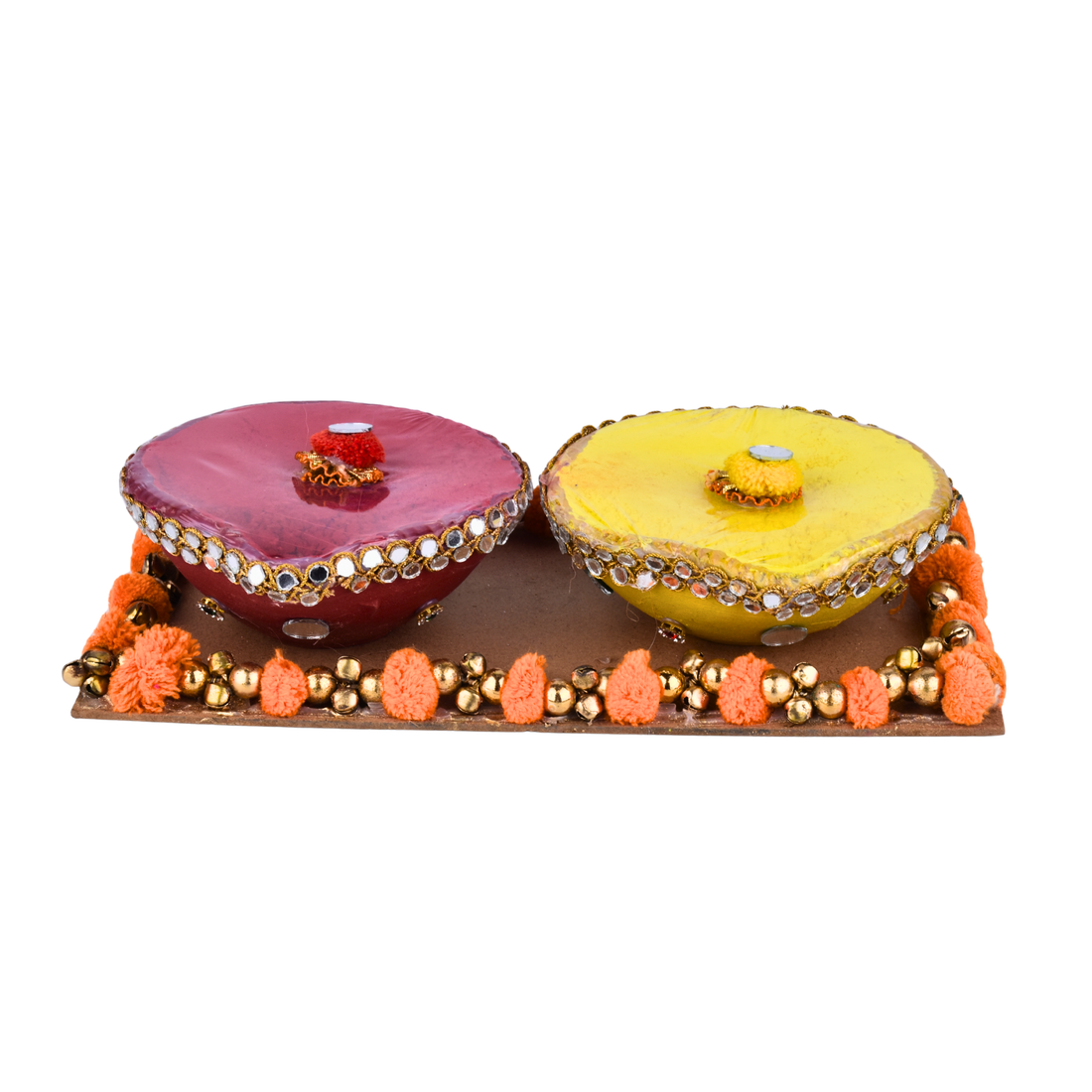 Decorative Holi Colour Gulal Bowl Set – Pack of 2 Designer Festive Gulal Holders