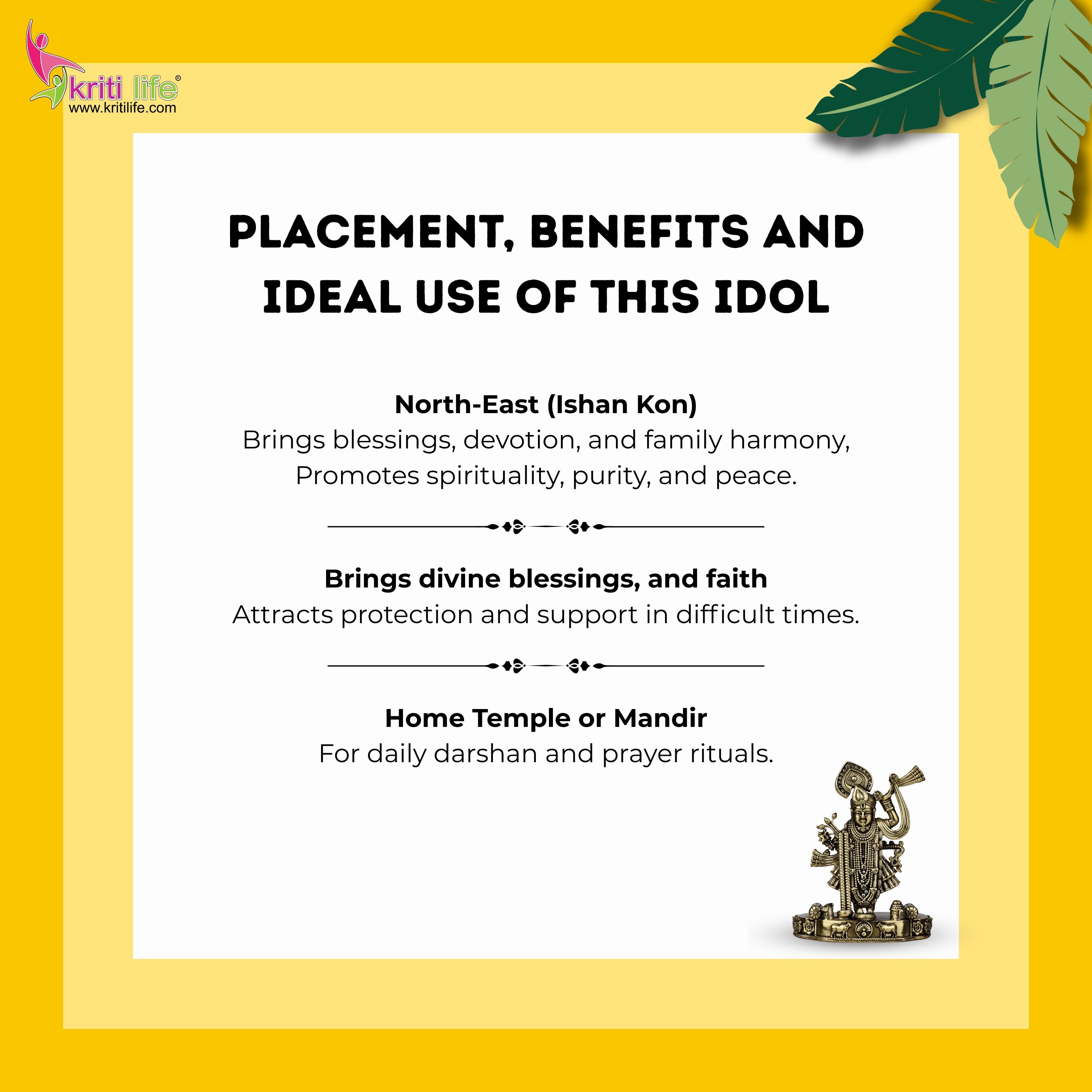 Brass Lord Shree Nath Ji Idol – | 4 inches | Handcrafted Spiritual Statue for Home Temple & Pooja Décor