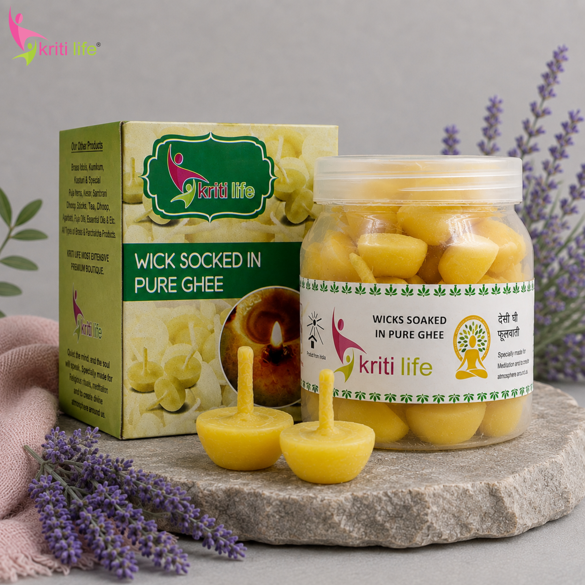 Ghee Jyot Batti 100 Pcs Burns upto 20 Minutes