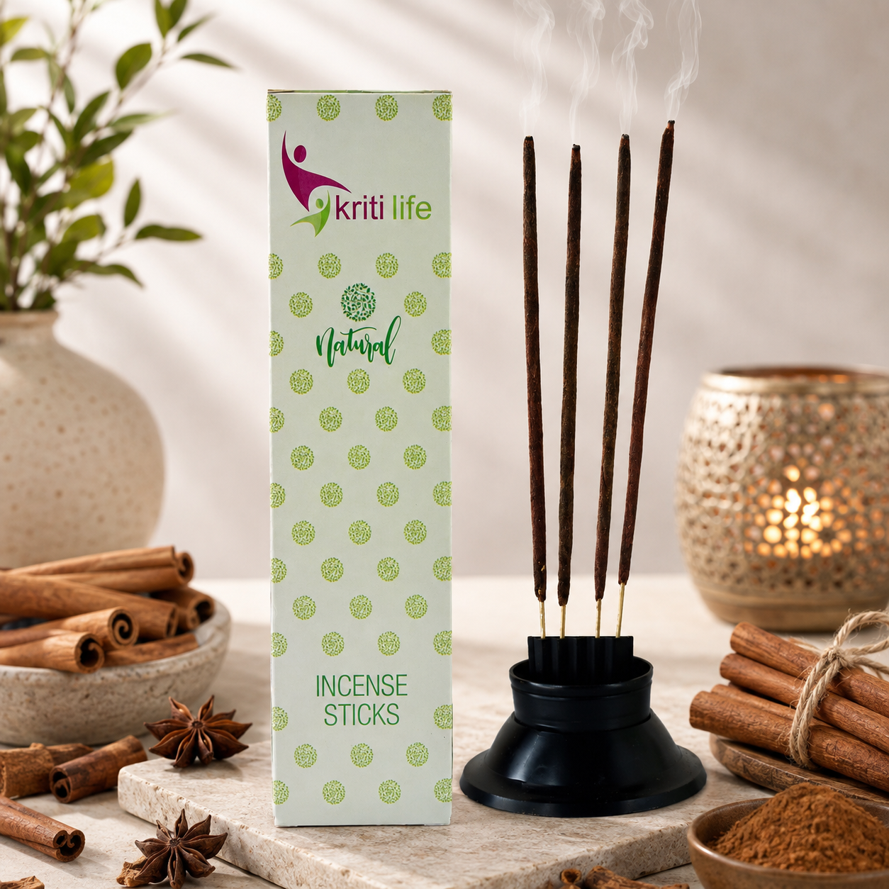 Cinnamon Incense Sticks- 100 Pcs Perfect for Puja &amp; Relaxation