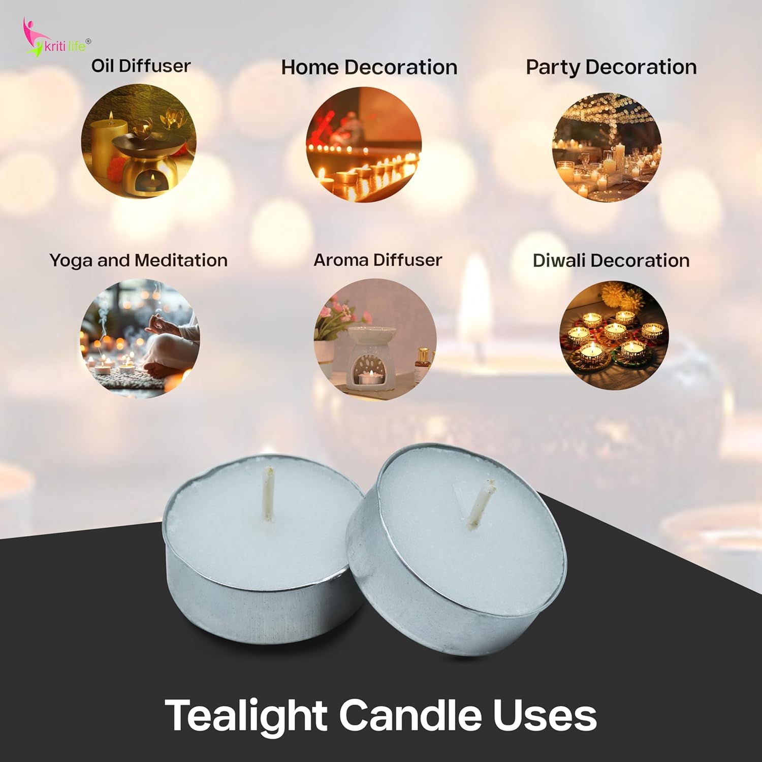 Tealight Candles Unscented  4.5 Hour Set of 20 Pcs