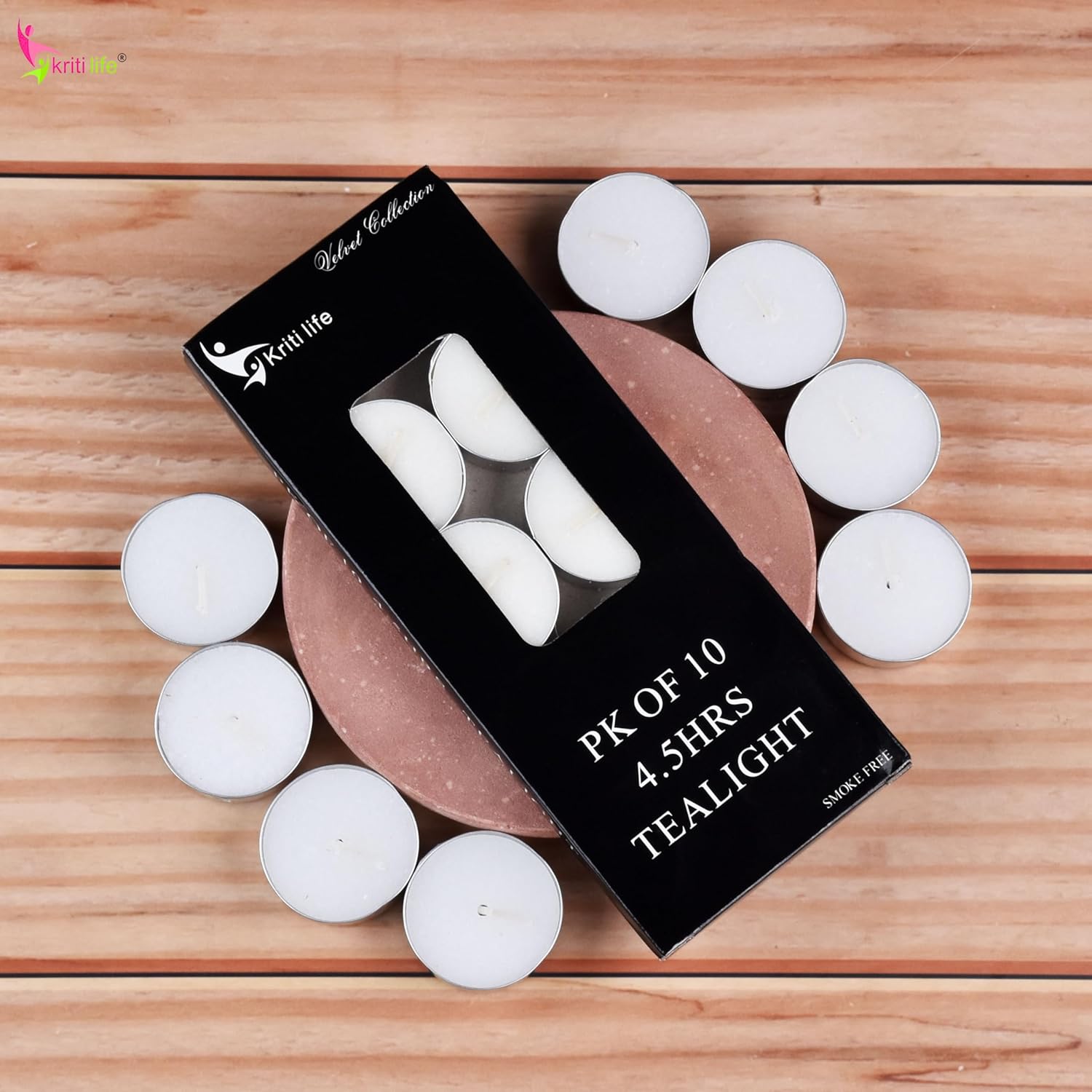 Tealight Candles Unscented  4.5 Hour Set of 10 Pcs