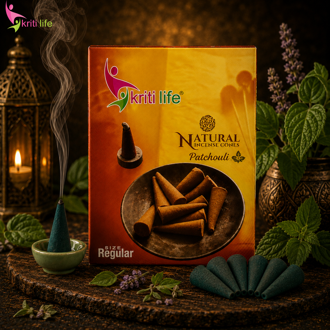 Patchouli Incense Cone - 150 Pcs Burn Time 20 Minutes