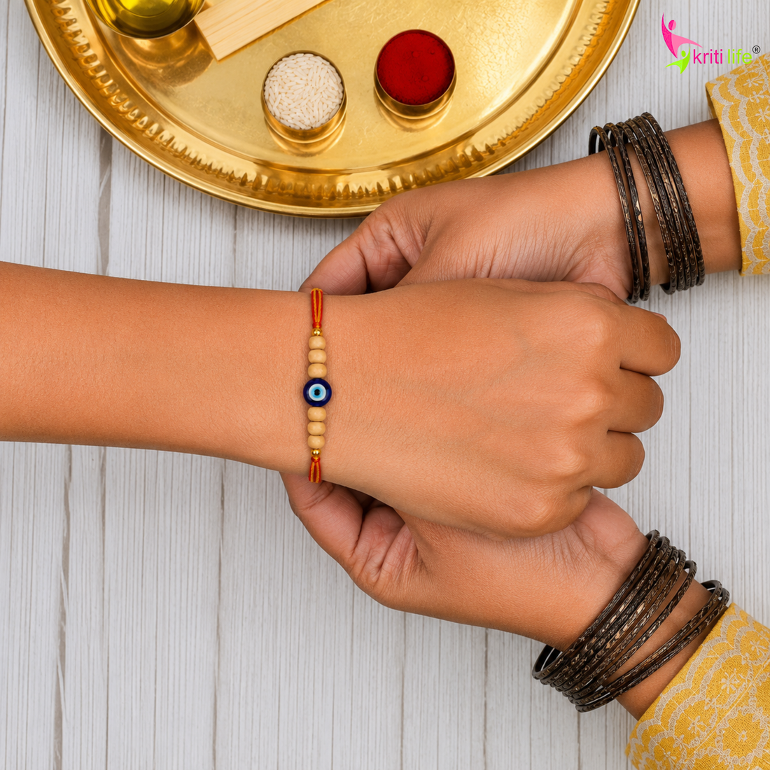 Chandan Evil Eye Rakhi | Handmade Raksha Bandhan Rakhi