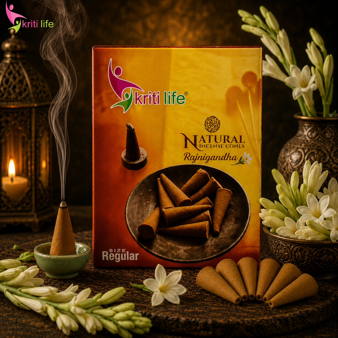 Rajni Gandha Incense Cone - 150 Pcs Burn Time 20 Minutes