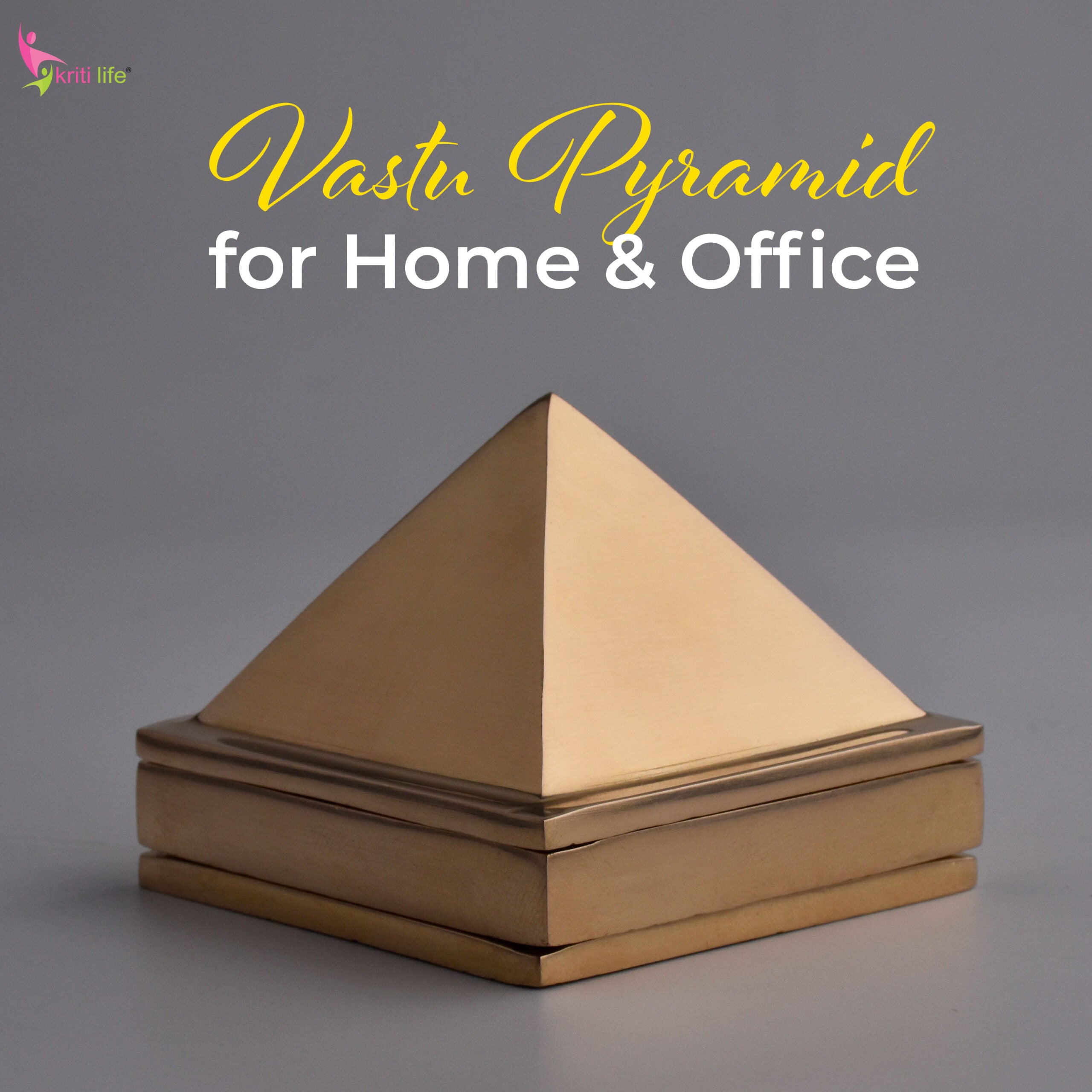 Brass Pyramid – 2.5 inches | Vastu Dosh Nivaran & Energy Balancer for Home & Office