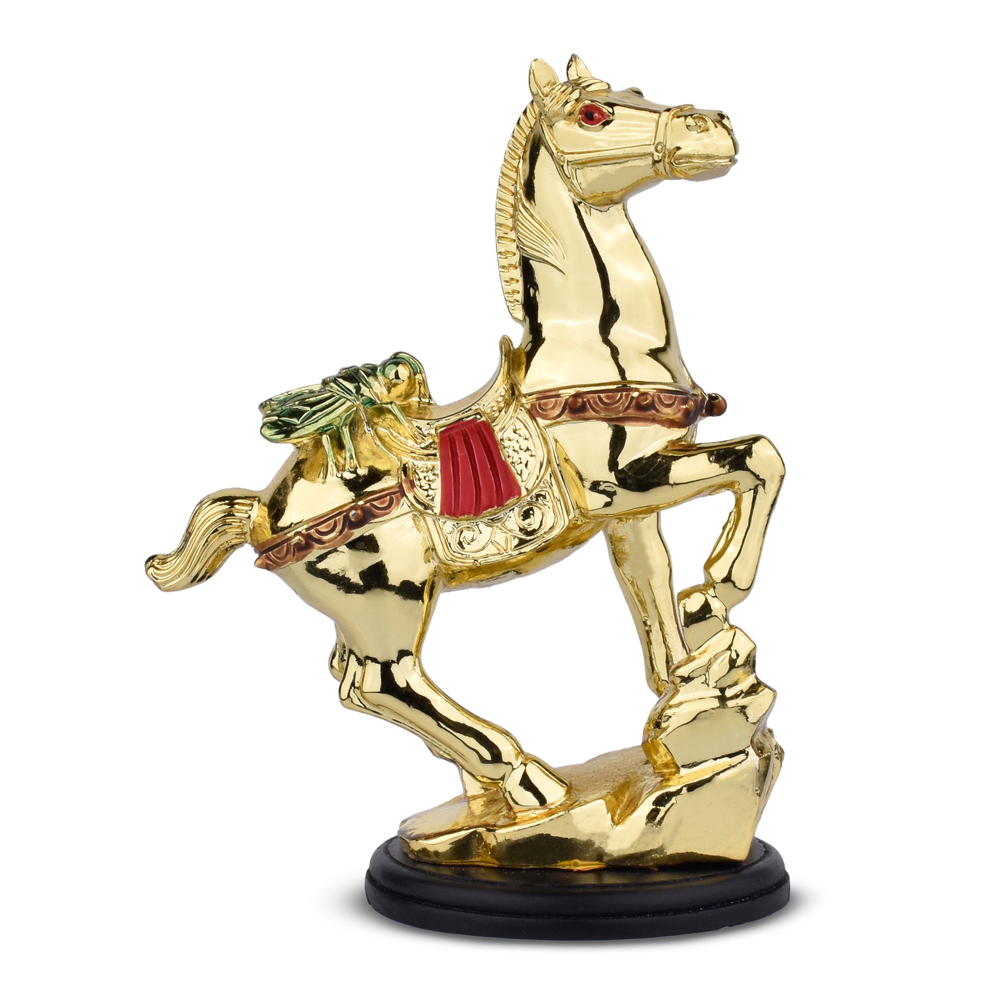 Feng Shui Flying Horse Idol – Career Growth, Fame & Promotions | Premium Golden Polyresin Figurine- 4 inches