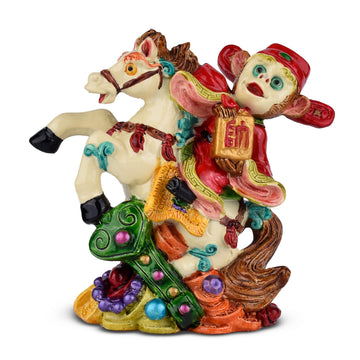 Feng Shui Monkey on Horse Idol – Career Promotion & Leadership Success Symbol- 4 inches