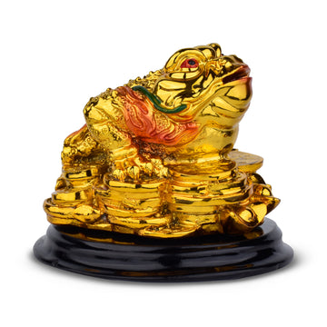 Feng Shui Wealth Frog Idol | Three-Legged Money Toad for Financial Stability & Prosperity-3.5 inches