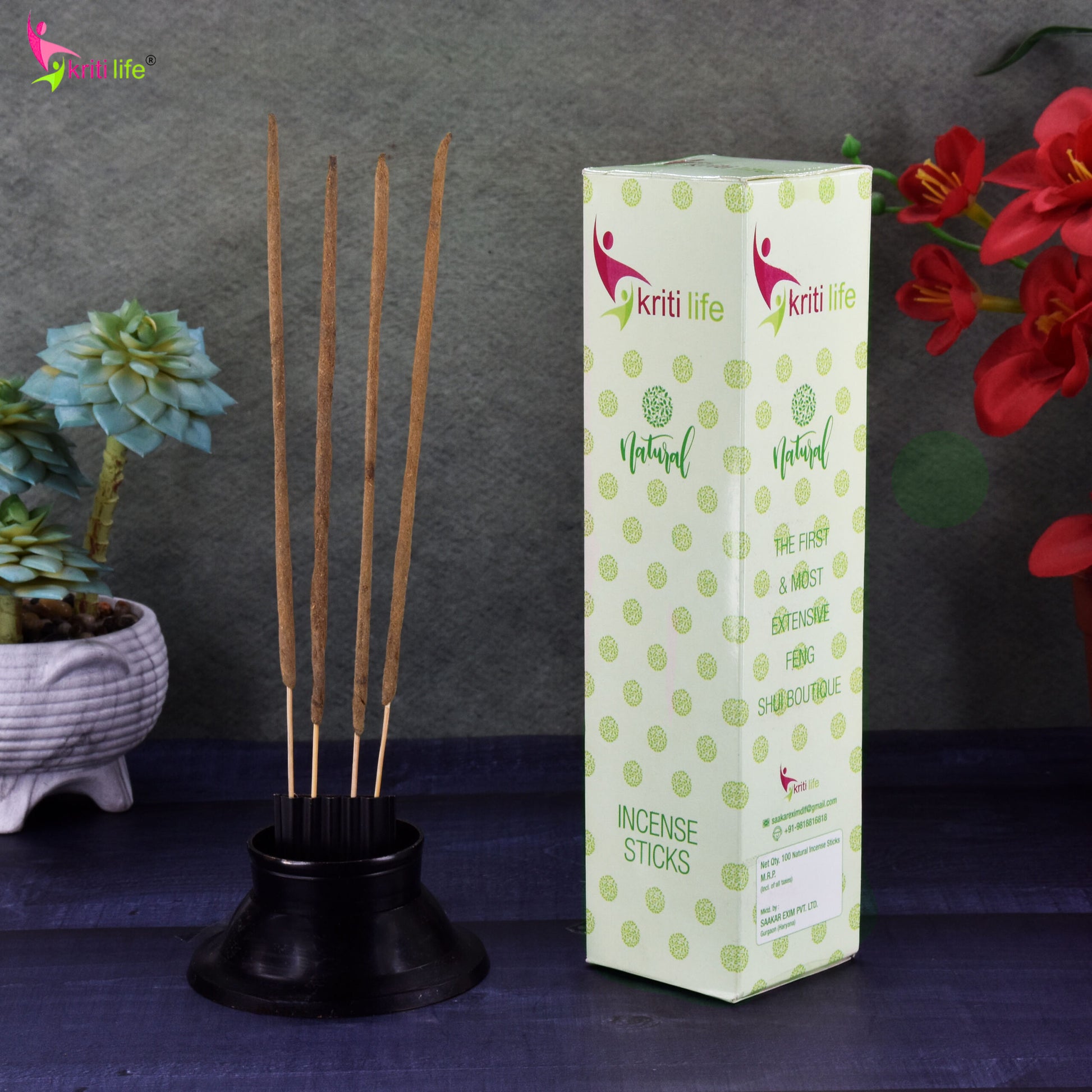 Kriti Life Incense Sticks - Spice 100 Pcs Perfect for Puja &amp; Relaxation