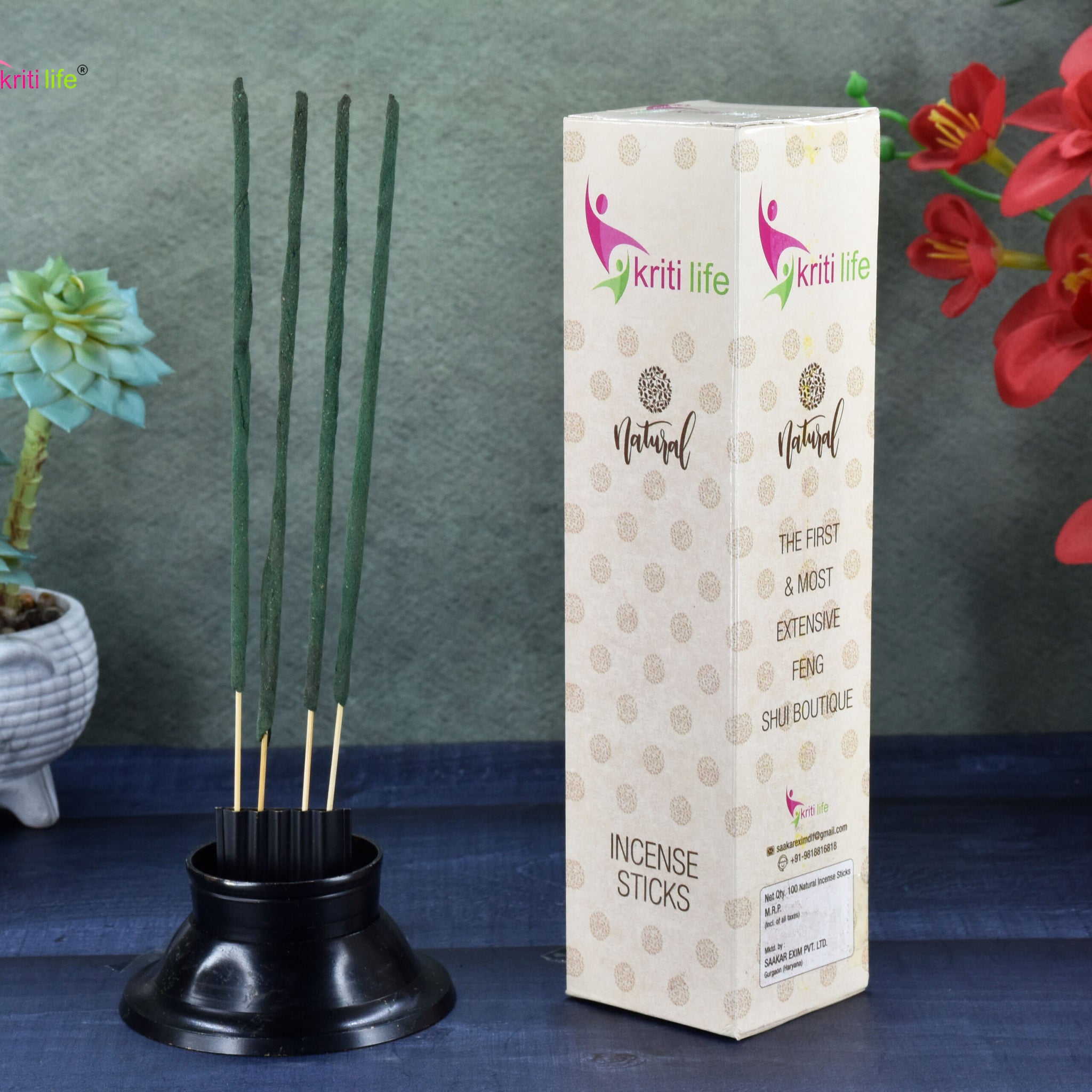 Kriti Life Incense Sticks - Patchouli 100 Pcs Perfect for Puja &amp; Relaxation