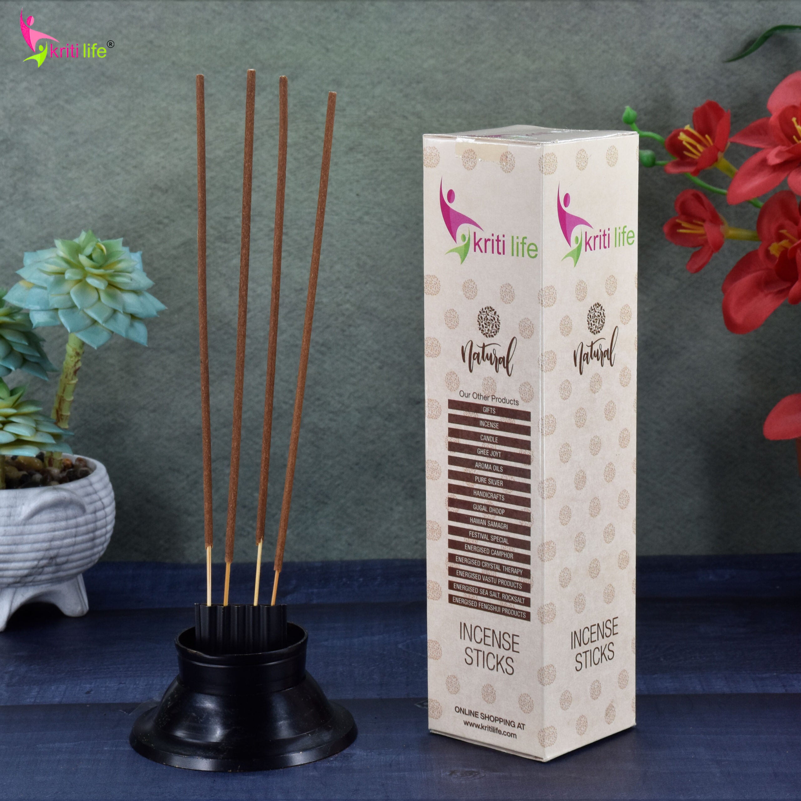 Kriti Life Incense Sticks - Golden Black 100 Pcs Perfect for Puja &amp; Relaxation