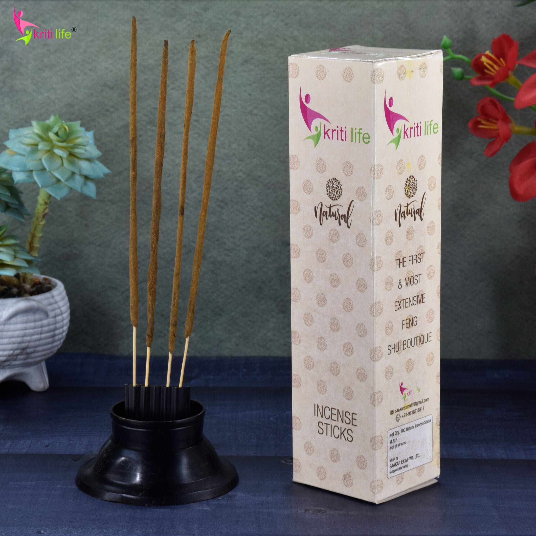Kriti Life Incense Sticks - Kesar Chandan 100 Pcs Perfect for Puja &amp; Relaxation