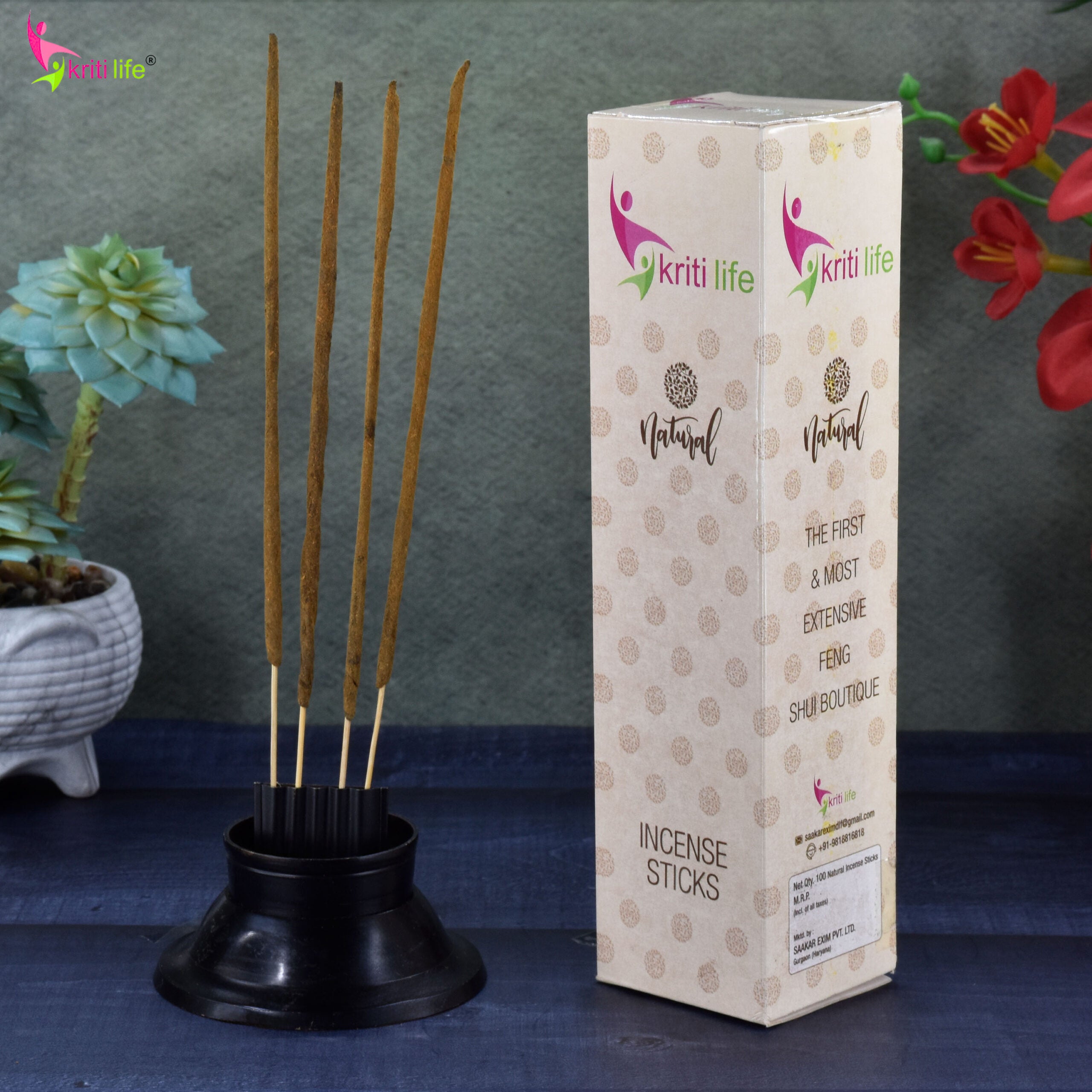 Kriti Life Incense Sticks - Kesar Chandan 100 Pcs Perfect for Puja &amp; Relaxation