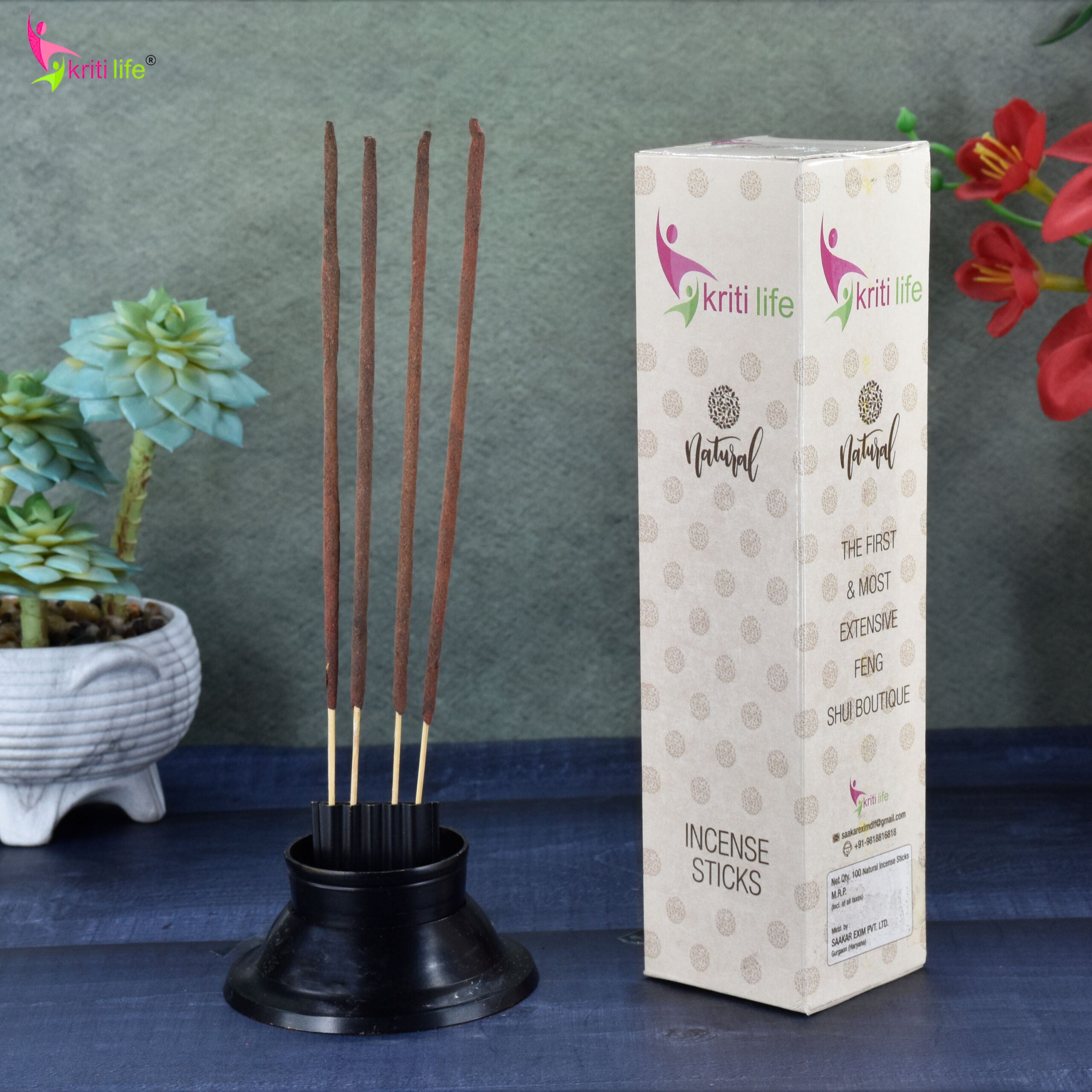 Kriti Life Incense Sticks - Guggal 100 Pcs Perfect for Puja &amp; Relaxation