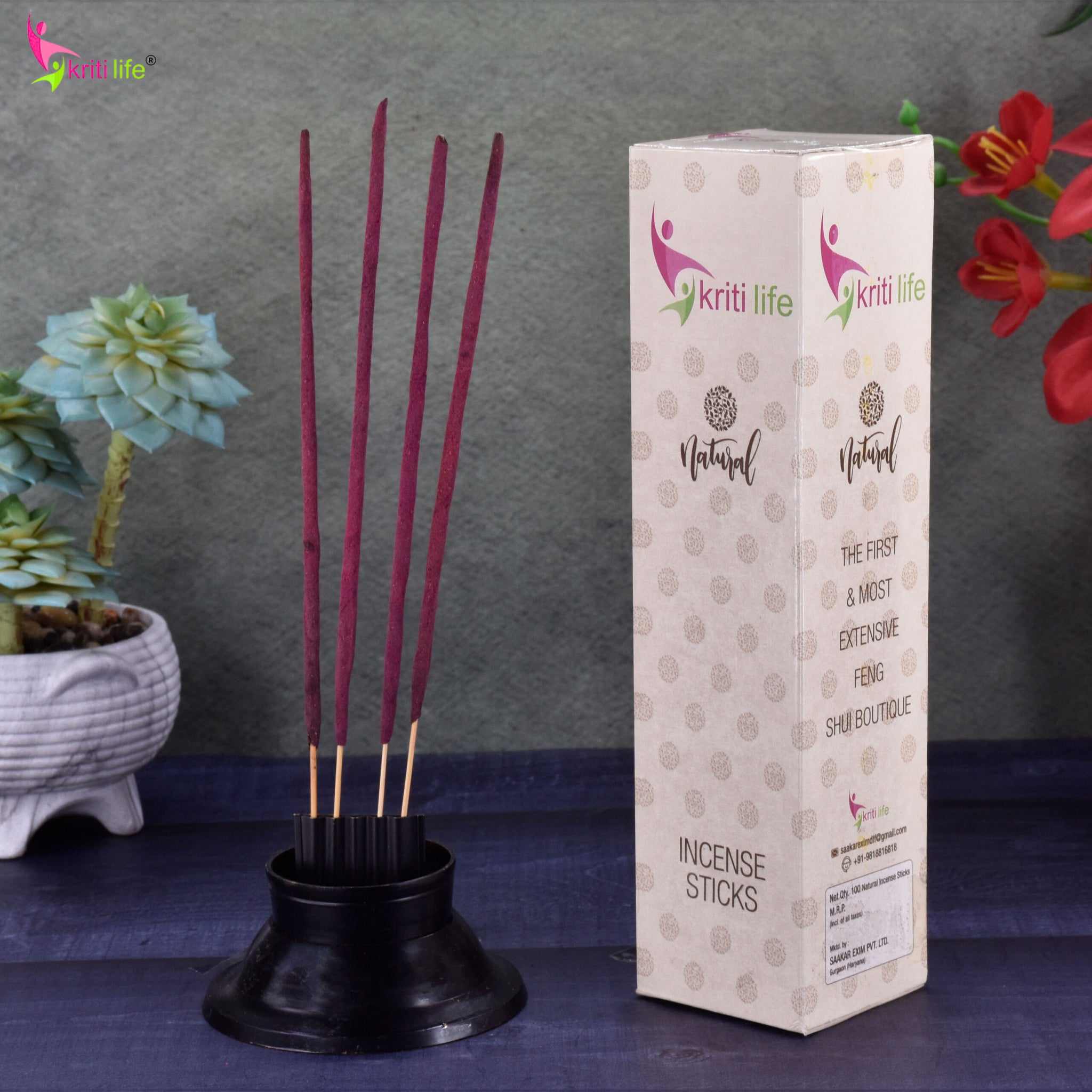 Kriti Life Incense Sticks - Eucalyptus 100 Pcs Perfect for Puja &amp; Relaxation