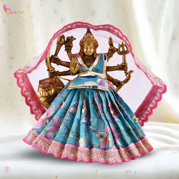 Mata Rani Dress for 12 Inch Idol – Traditional Durga Maa Vastra Set with Dupatta