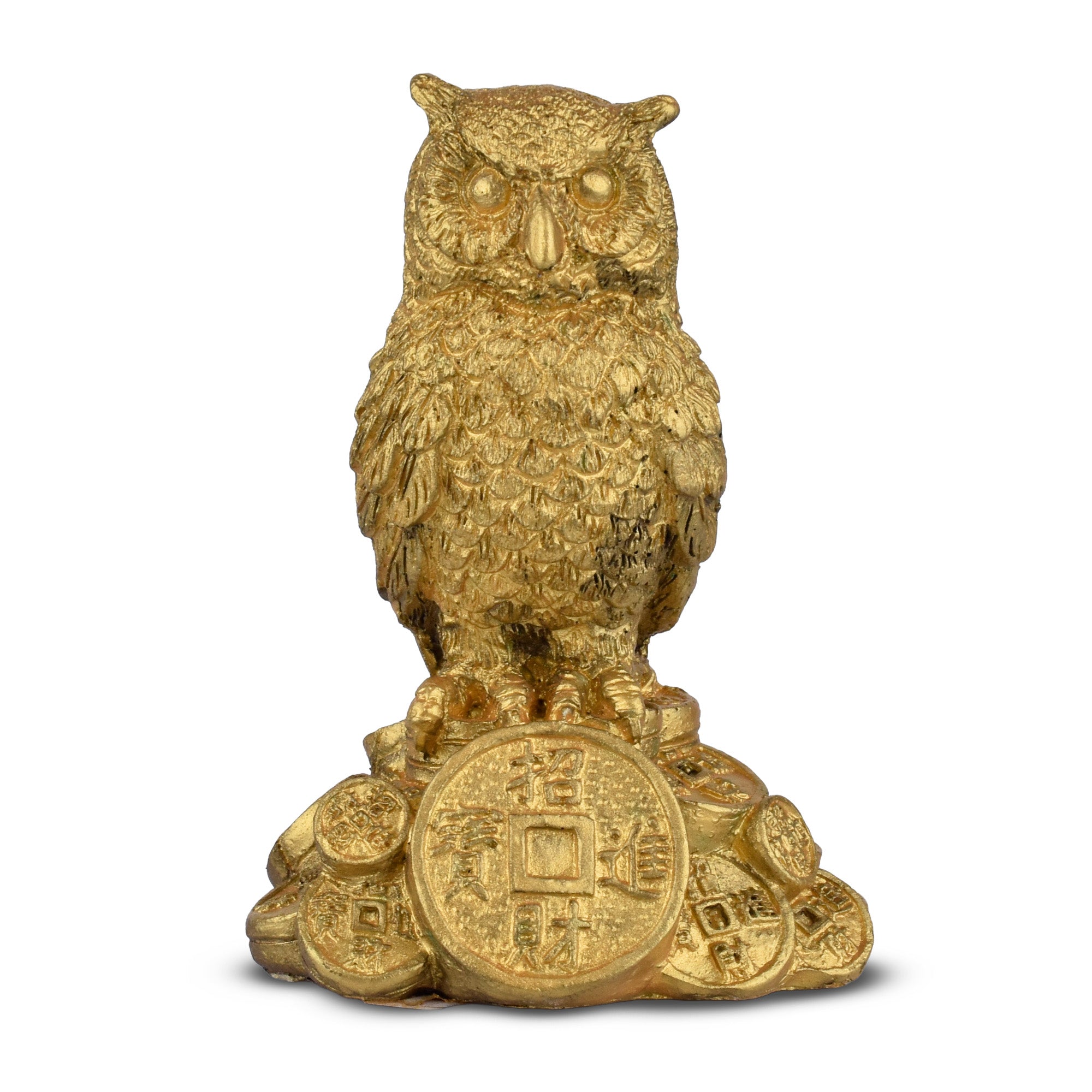 Feng Shui Owl Idol for Wisdom, Focus & Protection – Premium Polyresin Decor-3.5 inches