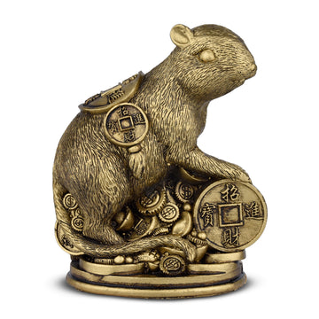 Feng Shui Wealth Rat | Symbol of Prosperity, Savings & Career Growth-4 inches