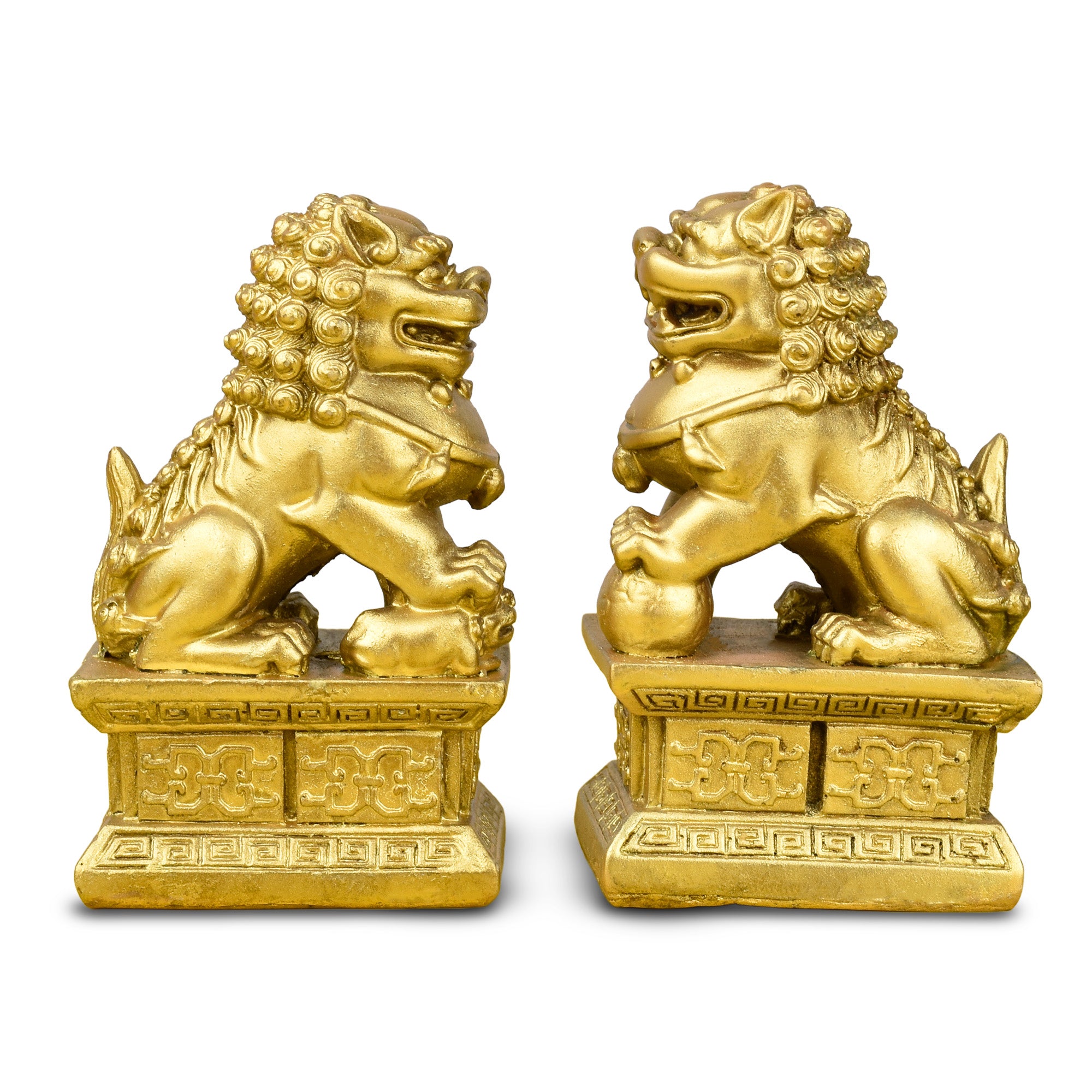 Feng Shui Fu Dogs Idol Pair | Entrance Protection & Authority Enhancer-4.5 inches