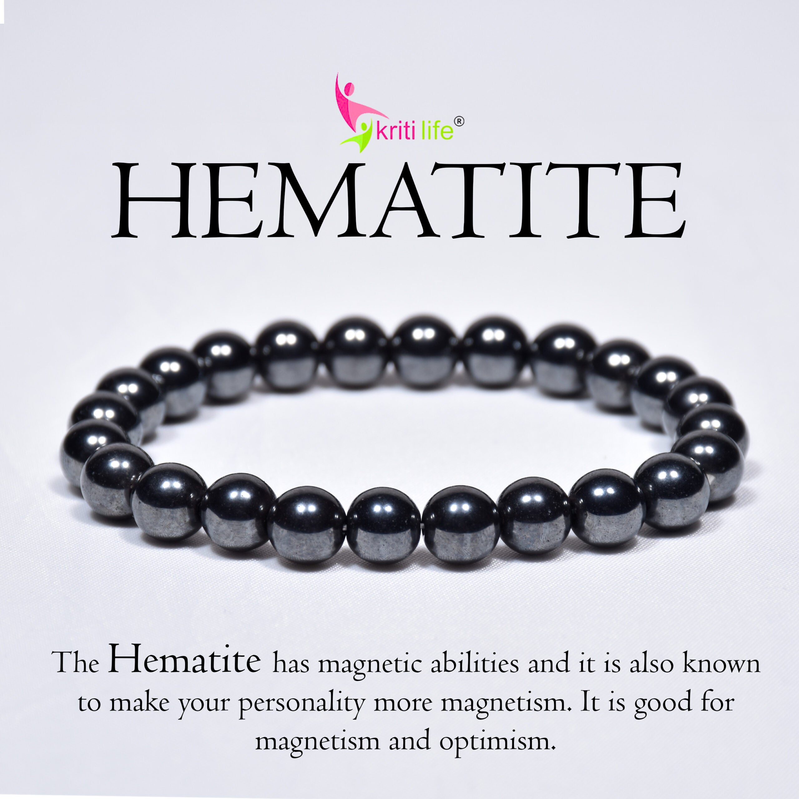 Premium Hematite Stone Bracelet – Boost Energy, Focus & Protection - 8mm
