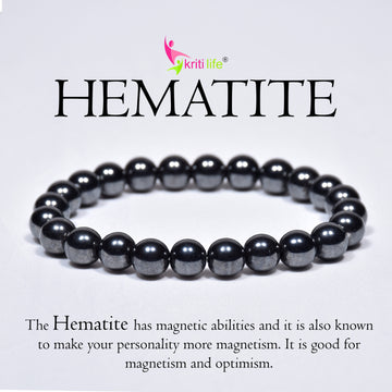 Premium Hematite Stone Bracelet – Boost Energy, Focus & Protection - 8mm