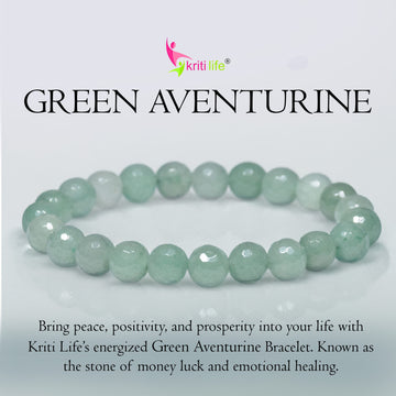 Natural Green Aventurine Crystal Bracelet for Money Luck, Positivity & Emotional Healing