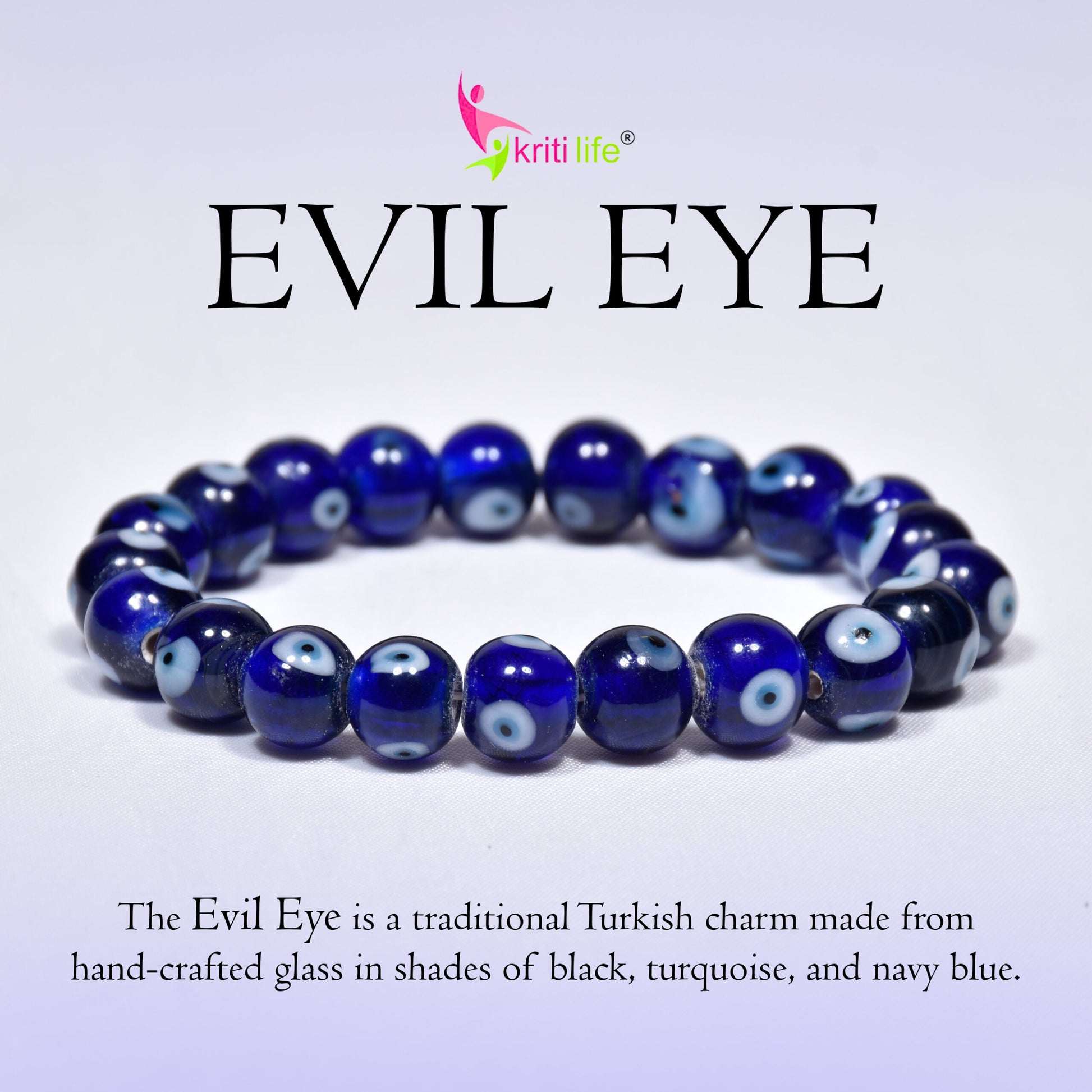 Evil Eye Protection crystal Bracelet – Wards Off Negativity & Attracts Positivity-10mm