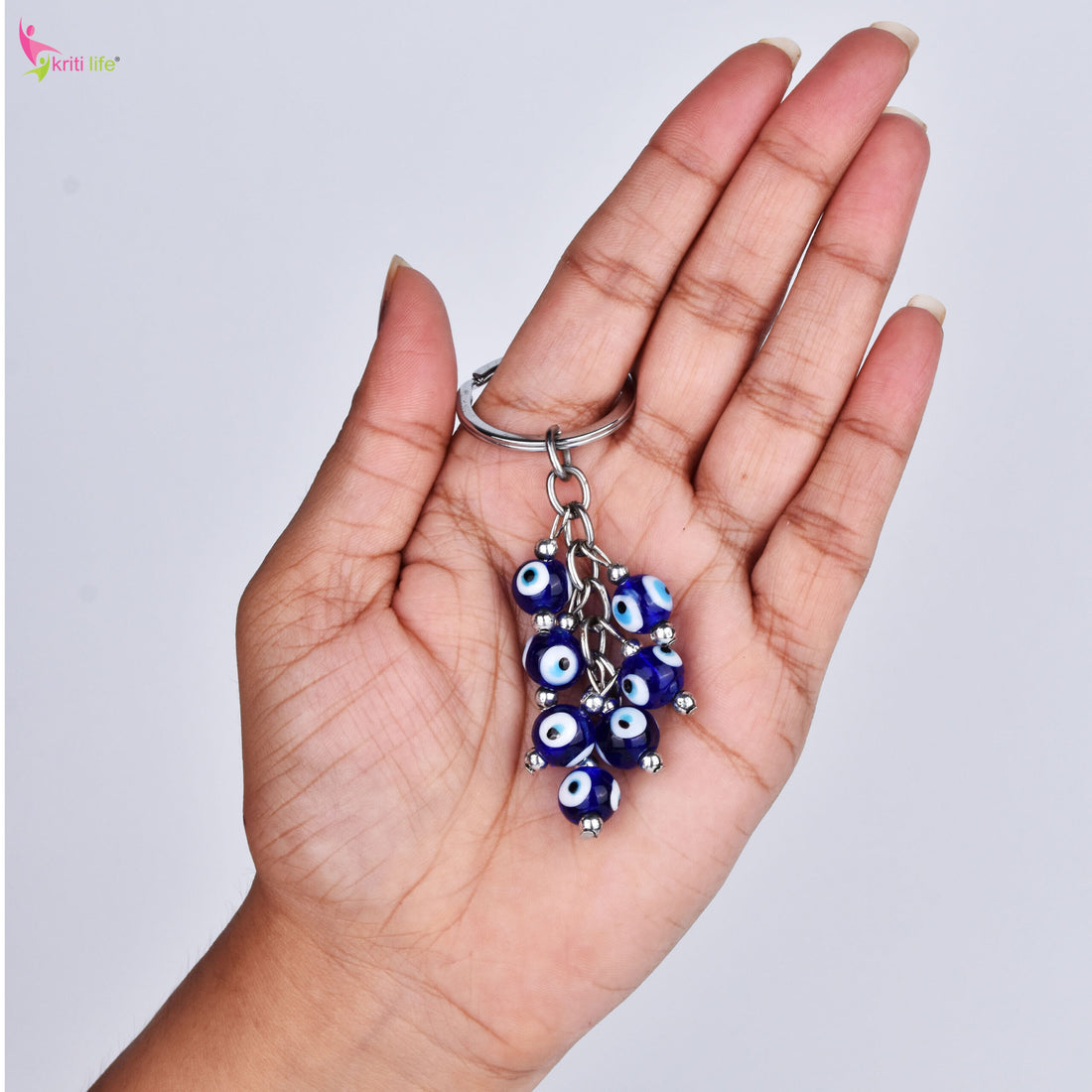 Beaded Evil Eye Keychain | Cluster of Protection Beads for Positivity & Energy Shield-9 cm Hight