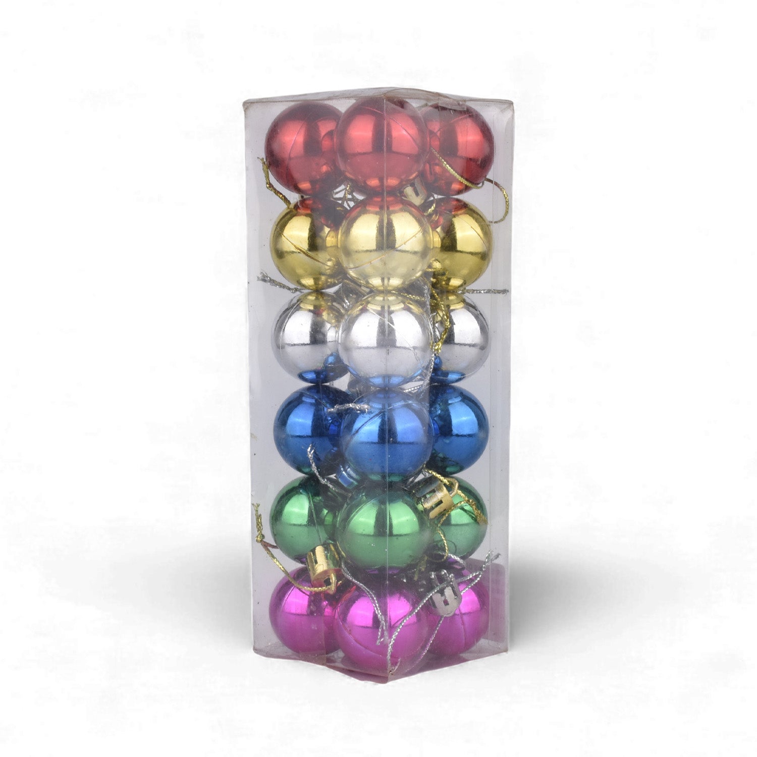 Multi-Colour Christmas Tree Hanging Balls – Pack of 24 | Glossy Festive Ornaments