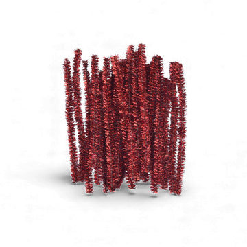 Red Tinsel Stems – 4 Inch Craft Sticks (Pack of 24)