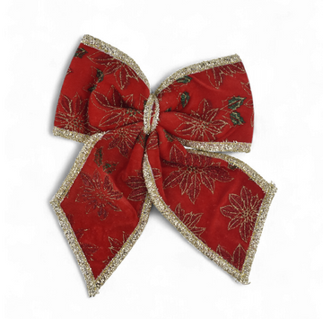 Red Fabric Christmas Bow 30 Cm