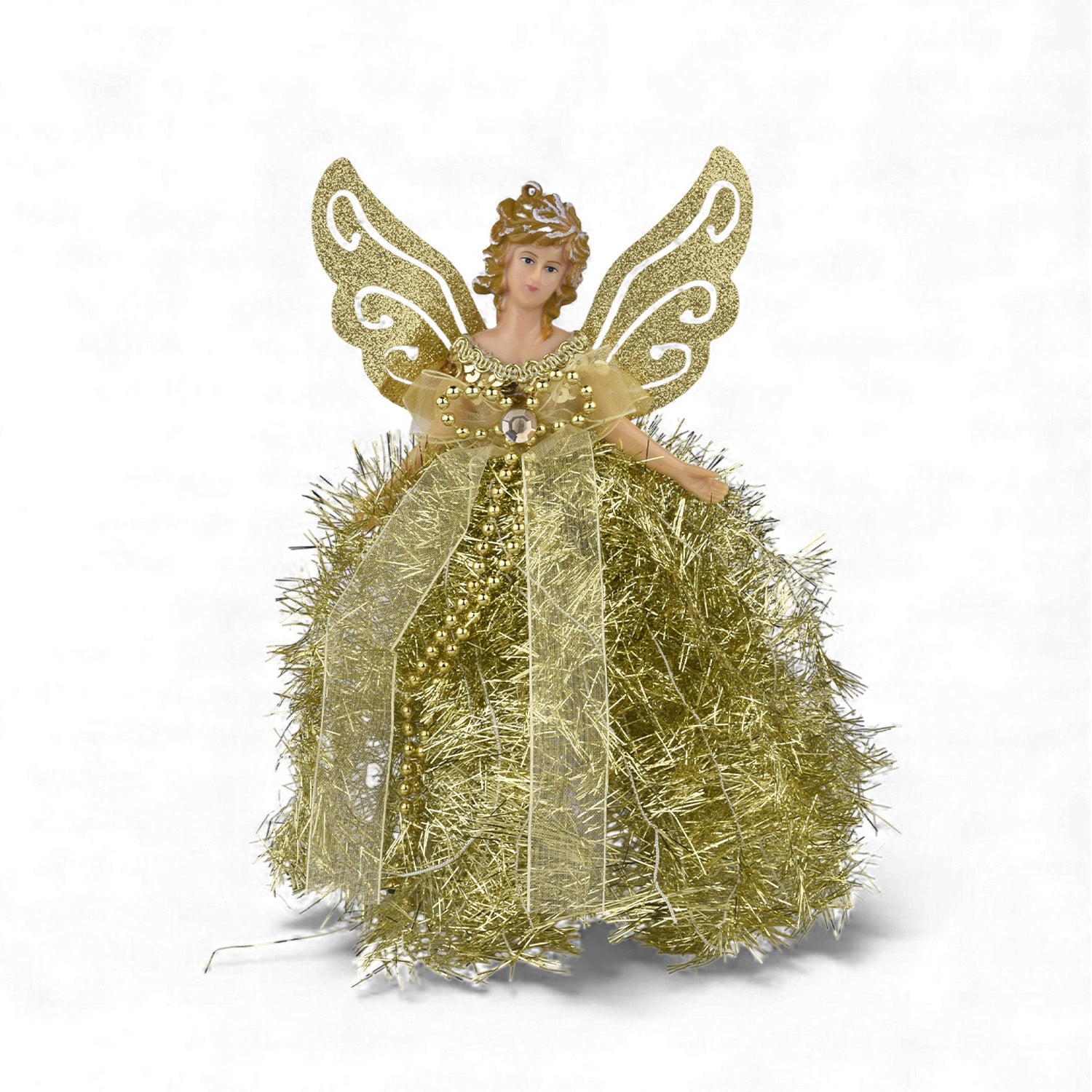 Golden Christmas Fairy Tree Topper & Hanging Ornament – 20 cm