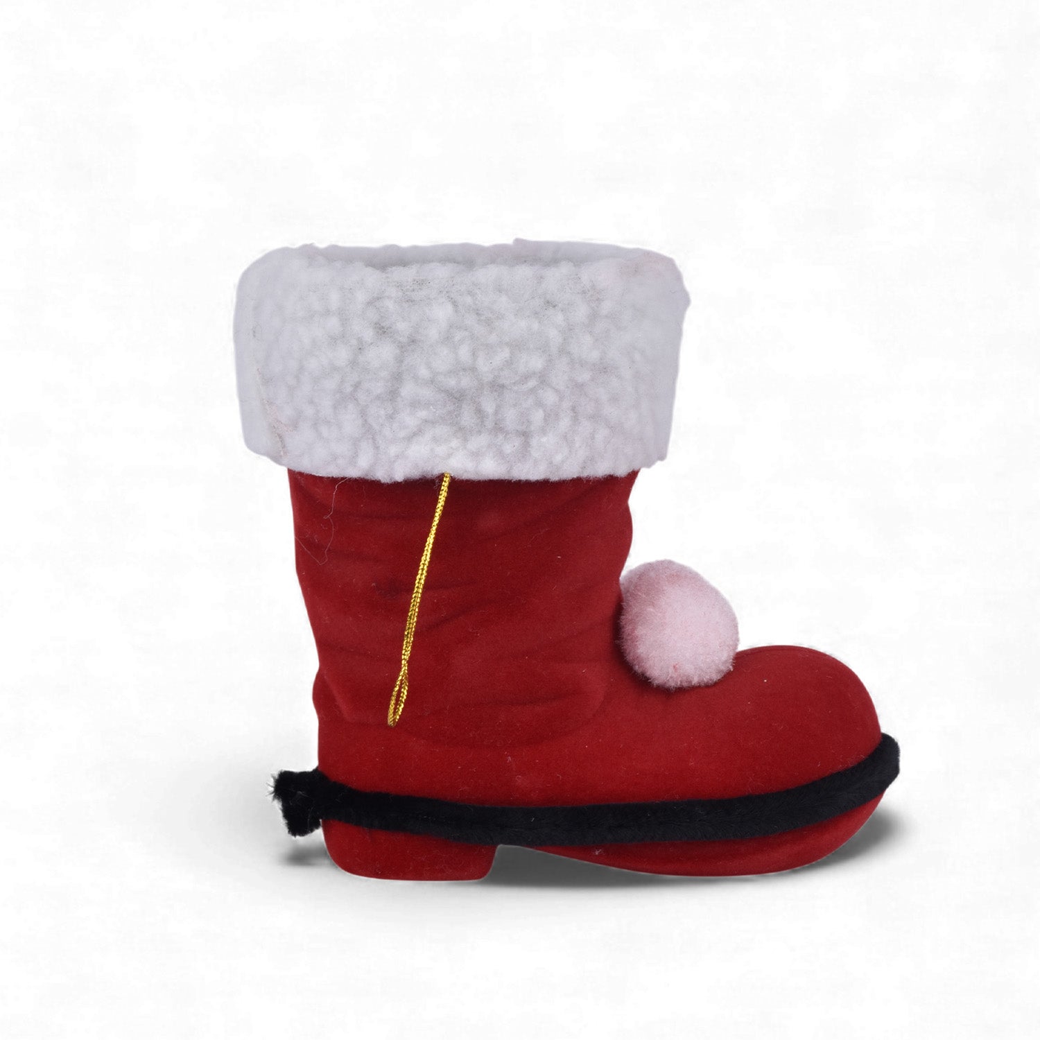 Santa Shoe Christmas Decoration – Red Velvet Plush