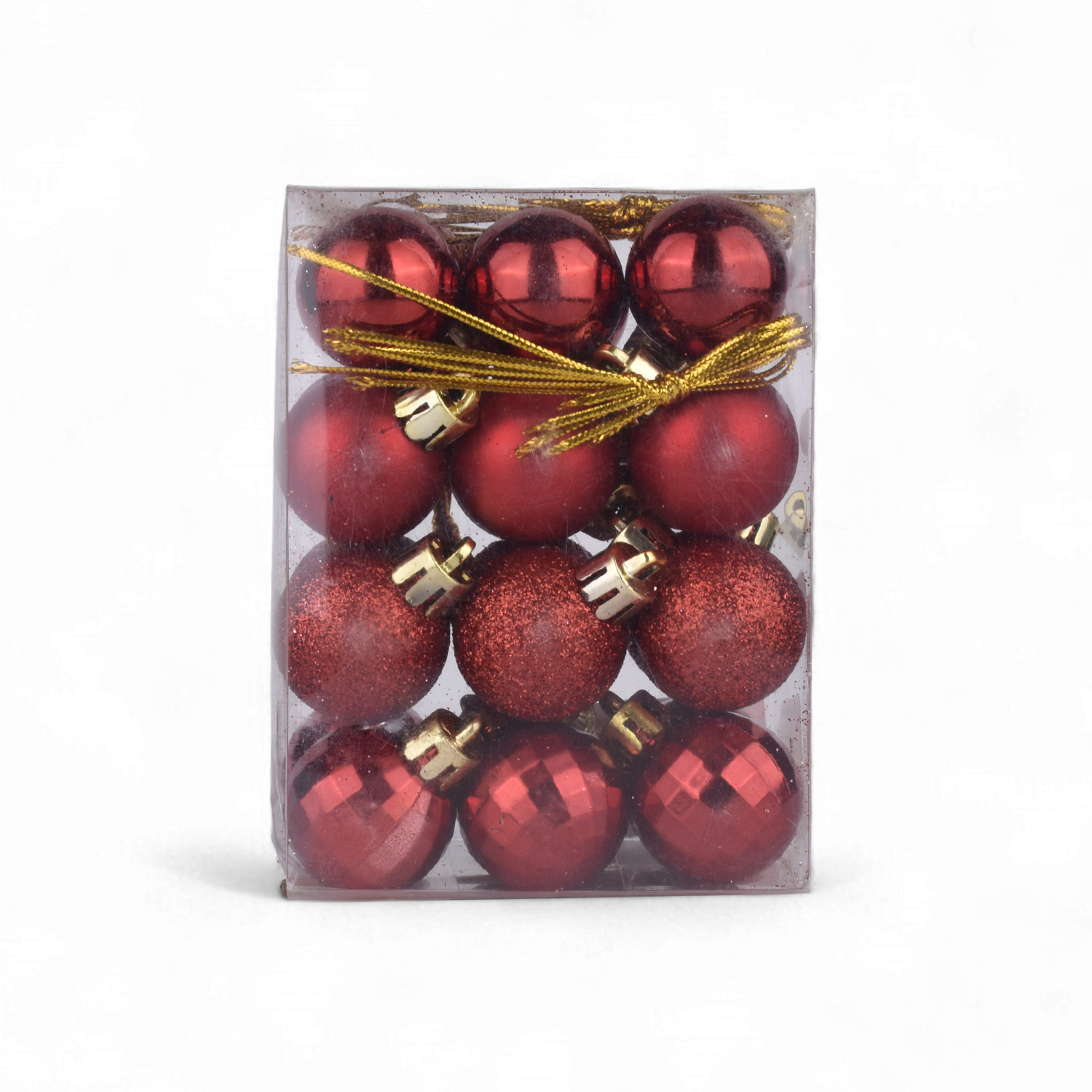 Red Christmas Tree Hanging Balls – Pack of 24 | Matte & Glitter Ornaments