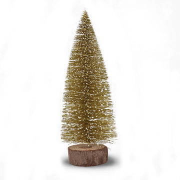Golden Bottle Brush Christmas Tree – 20 cm | Mini Tabletop Xmas Decor