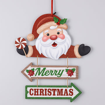 Santa Merry Christmas Hanging Wall Decor – 37cm