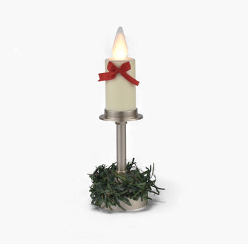 Electric LED Candle with Metal Stand – Beige (On/Off Base Switch)
