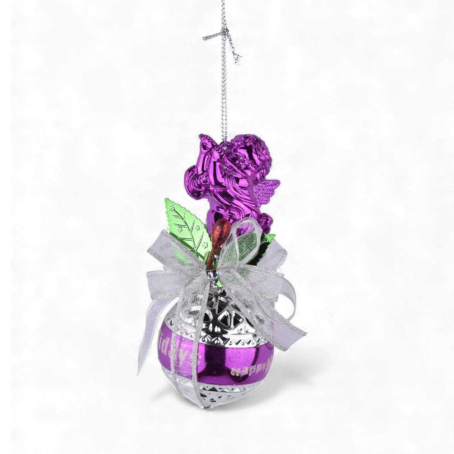 Purple Angel Christmas Hanging Ornament – 3 Inch