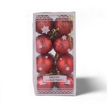 Red Christmas Hanging Balls – Set of 16 (Decor Ornaments)