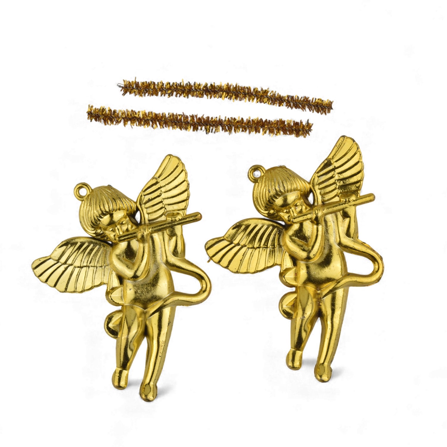 Golden Angel Christmas Hanging Ornaments – Pack of 2 (3 Inches)