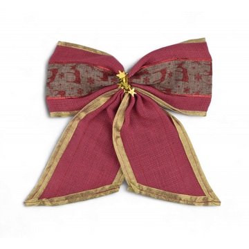 Pink Fabric Christmas Bow 30 Cm