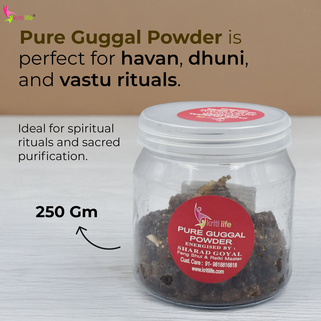 Pure Guggul Powder 250gm - 100% Pure &amp; Natural for Puja, Yajna &amp; Homam