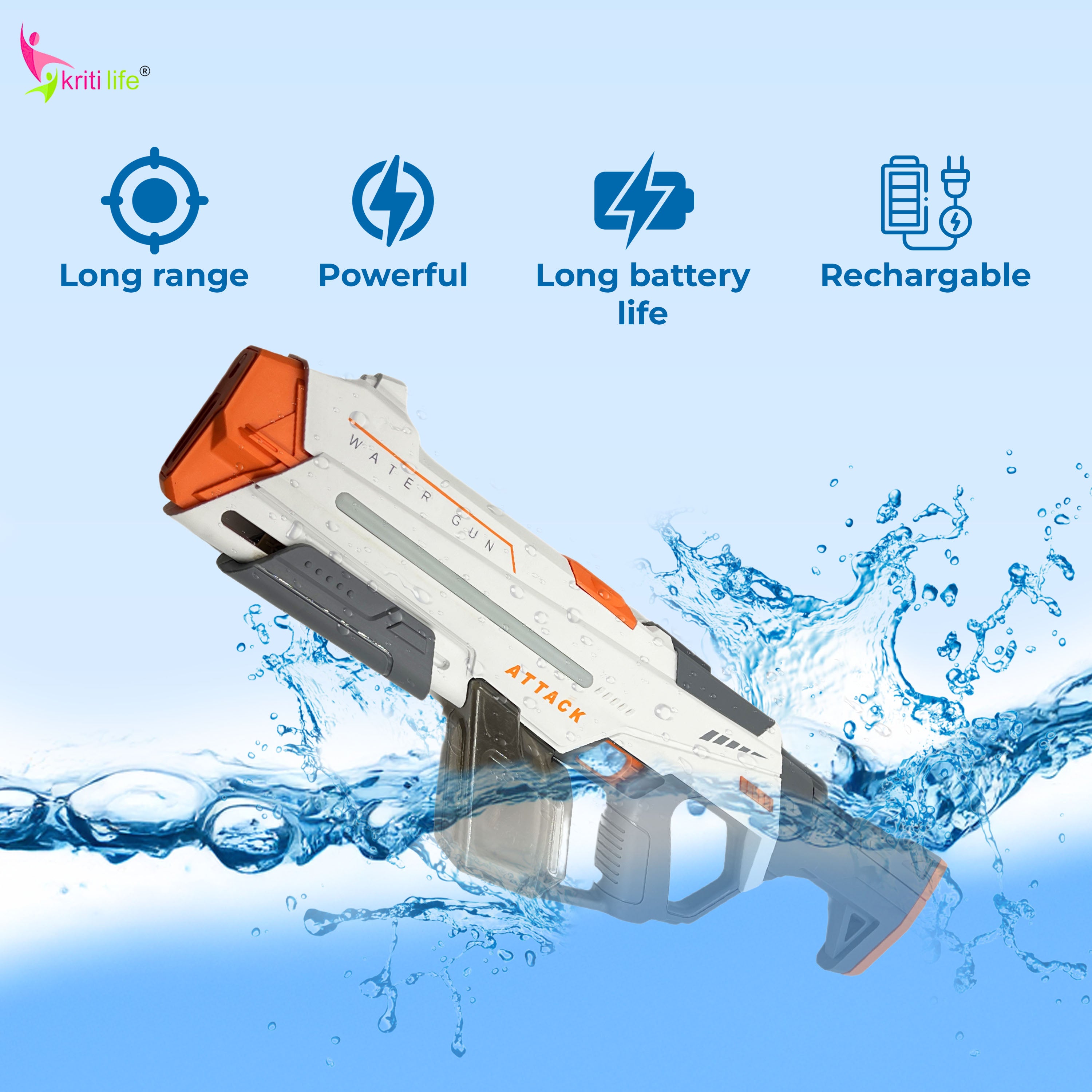 Electric Water Gun 270ML Water Tank and 40FT Range