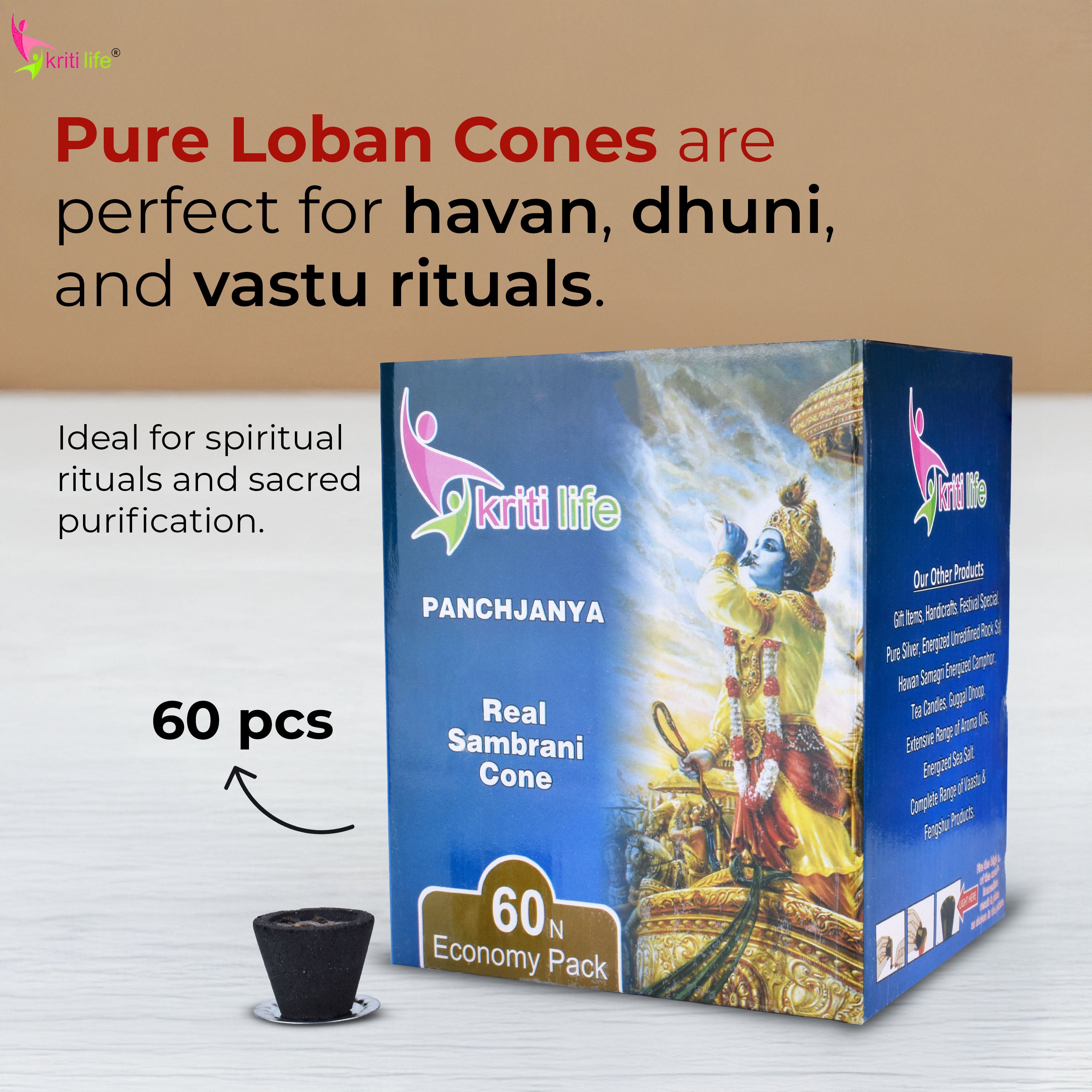 Shop Real Sambrani Cones – Natural Incense for Puja &amp; Meditation Pack Of Contains 60pcs