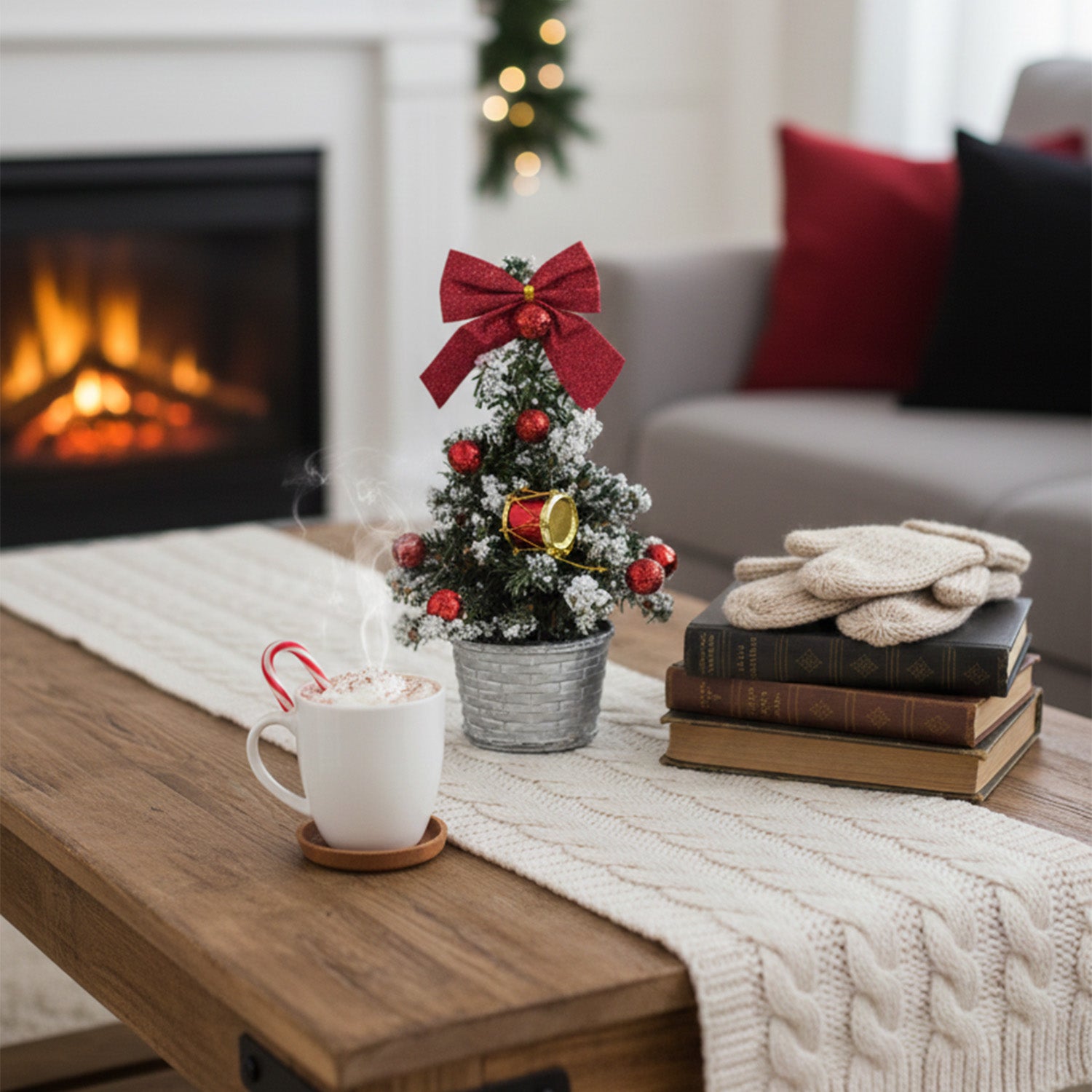 Mini Snowy Christmas Tree with Pot – 20 cm | Ready-to-Display Festive Decor