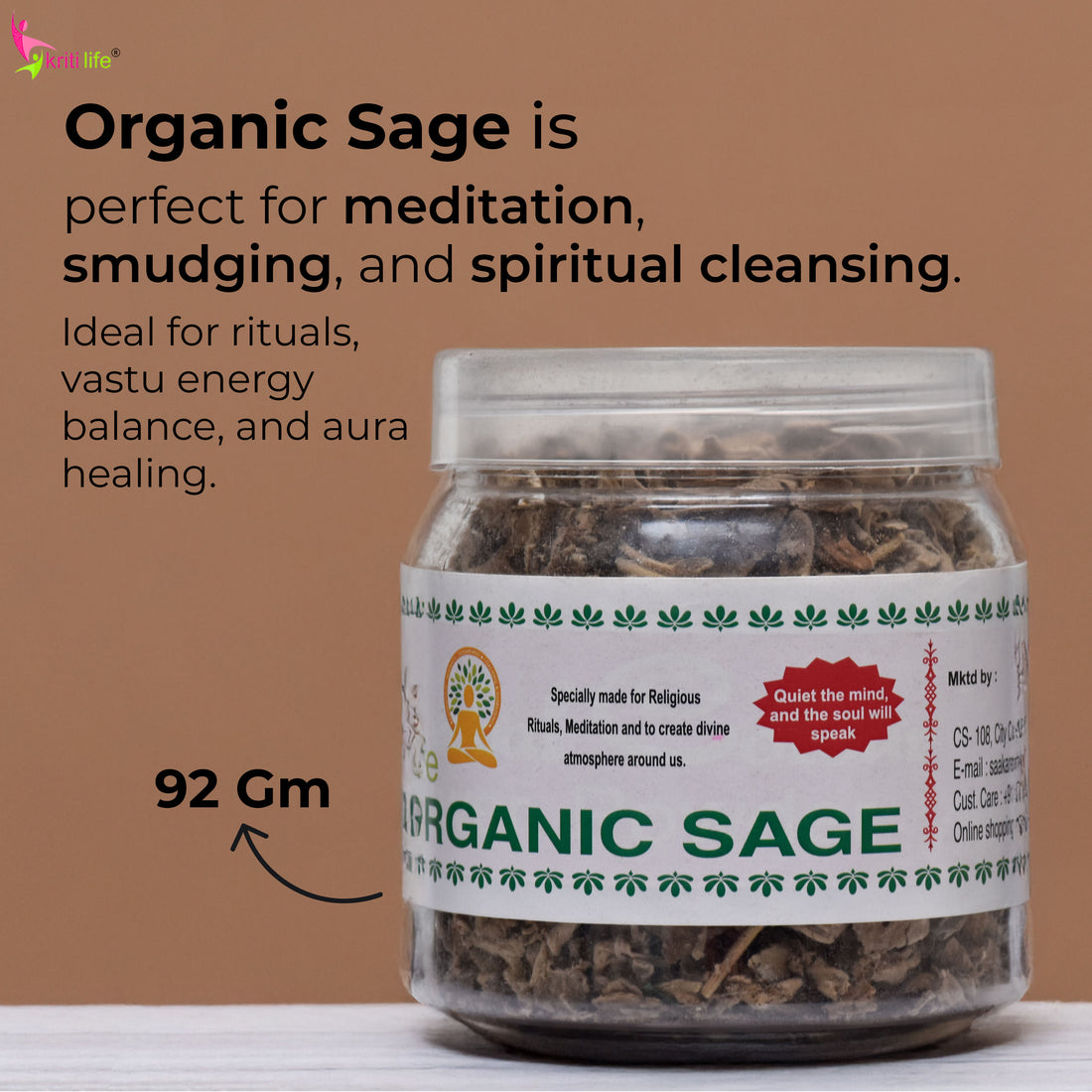 Organic Sage for Puja - 100% Natural &amp; Pure Herb for Cleansing