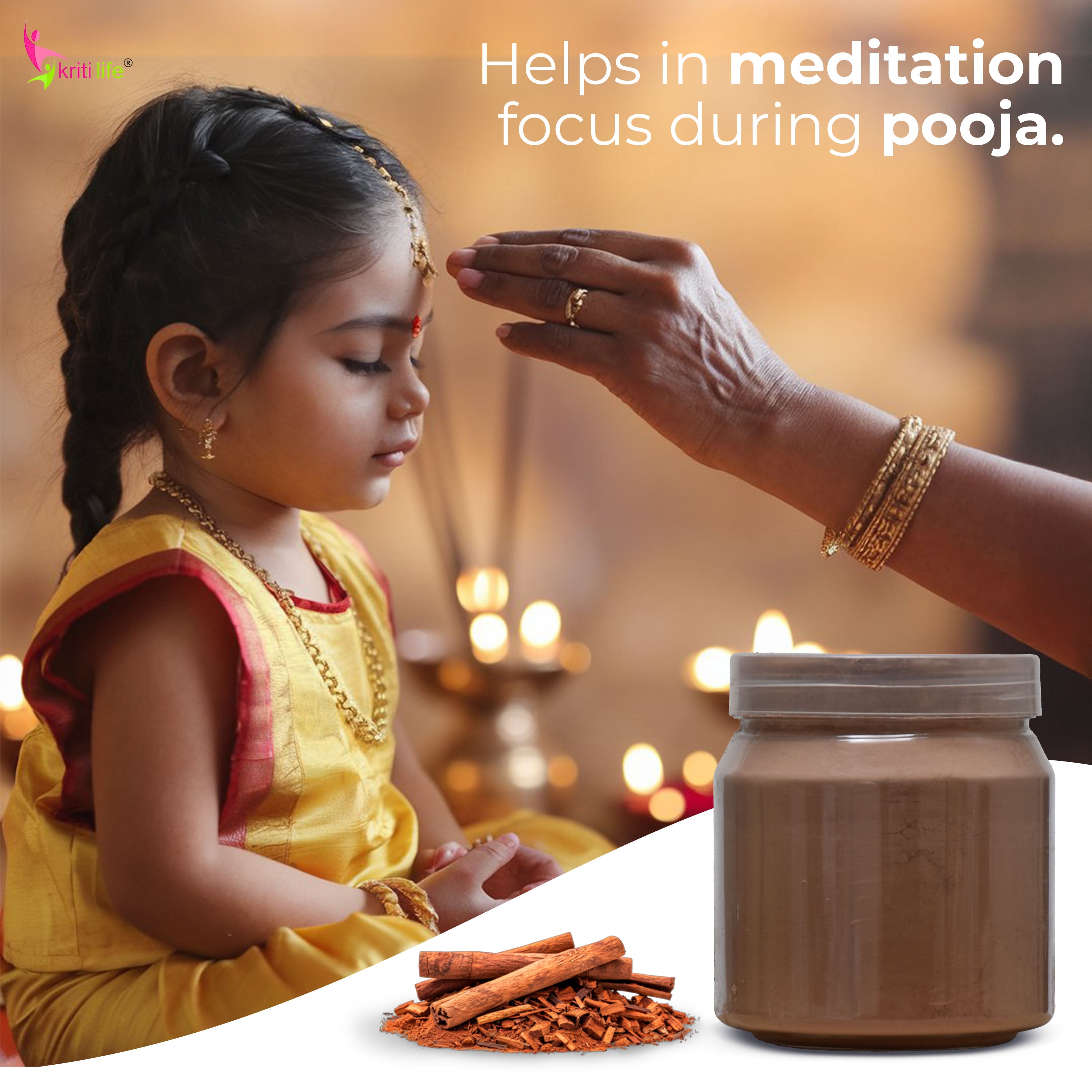 Organic Sandalwood/Chandan Powder 200gm for Puja  - 100% Pure &amp; Natural Fragrance