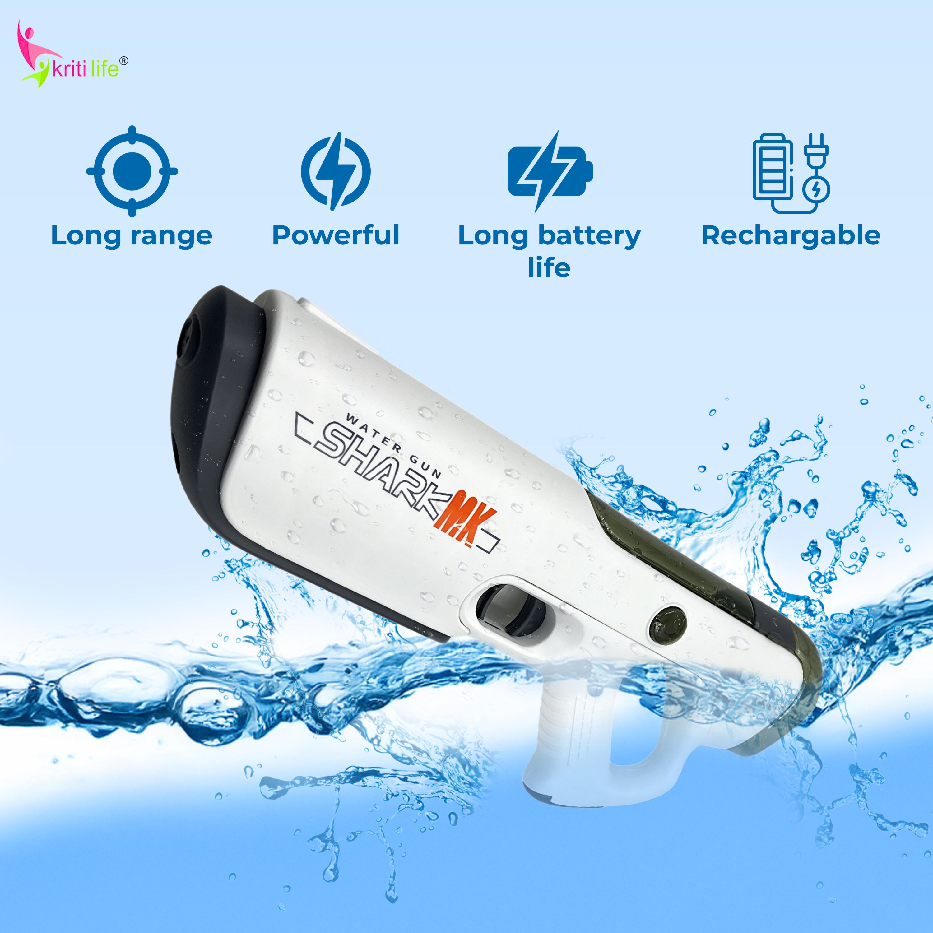 Electric Water Gun 200ML Water Tank and 40FT Range