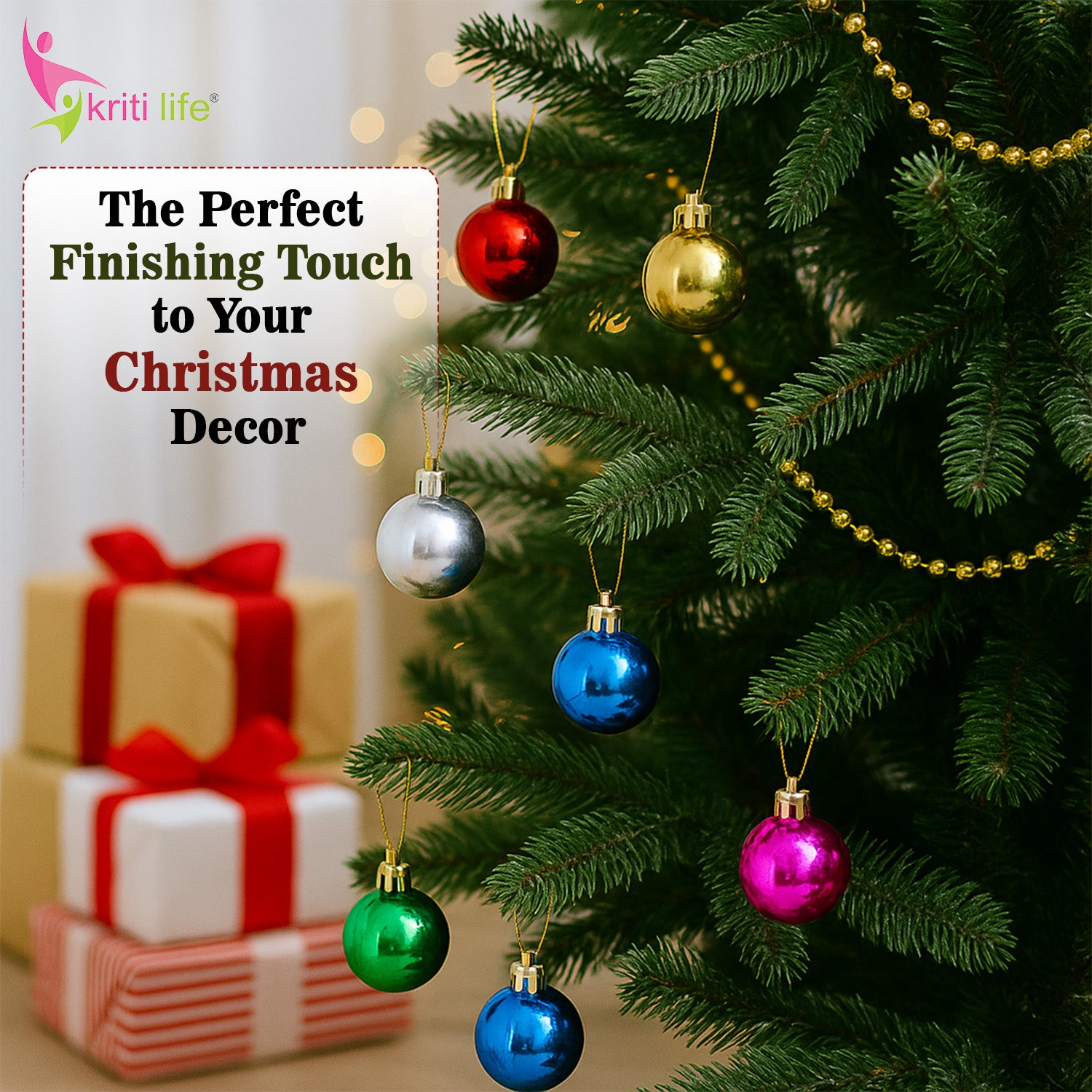 Multi-Colour Christmas Tree Hanging Balls – Pack of 24 | Glossy Festive Ornaments